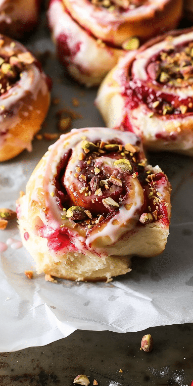 Raspberry Pistachio Brioche Cinnamon Rolls [175 Minutes] Chasety