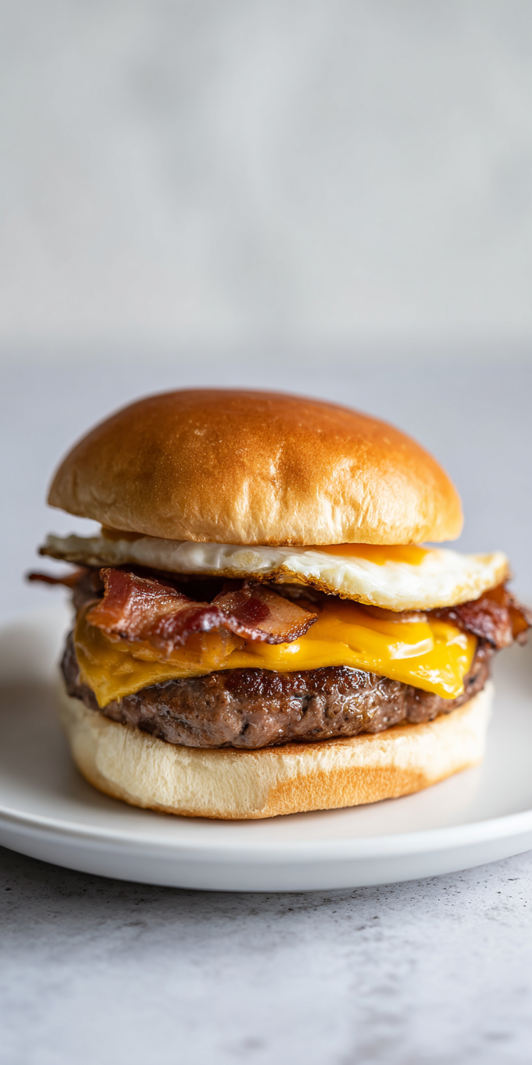 Bacon, Egg, & Cheese Breakfast Burger